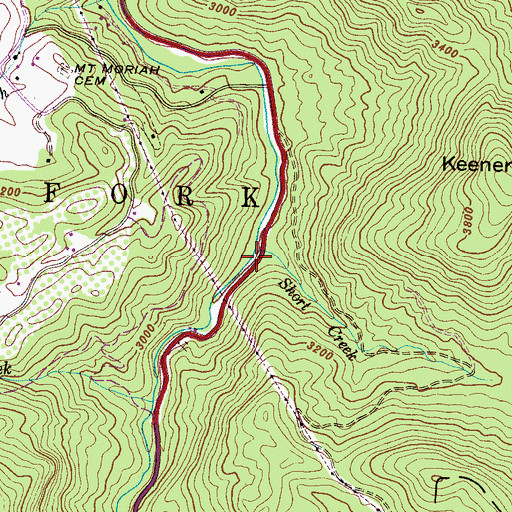 Topographic Map of Short Creek, NC