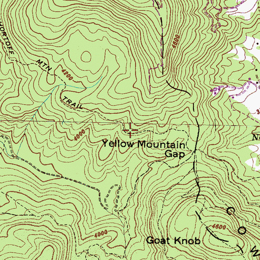 Topographic Map of Shortoff Mountain Trail, NC