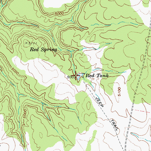 Topographic Map of Red Tank, AZ