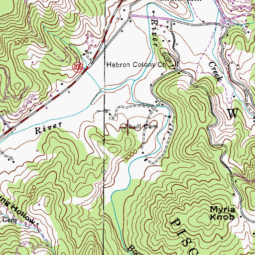 Topographic Map of Coffey Cemetery, NC