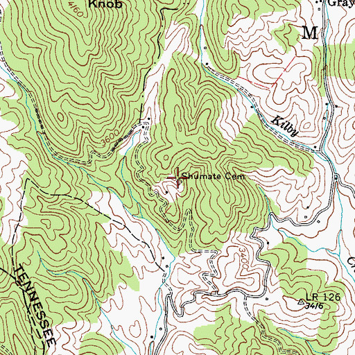 Topographic Map of Shumate Cemetery, NC