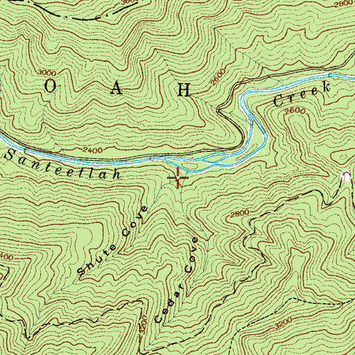 Topographic Map of Shute Cove, NC