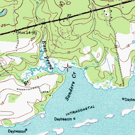Topographic Map of Sikes Branch East Prong, NC