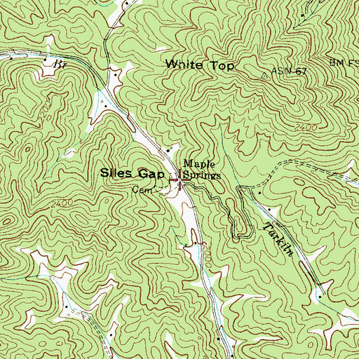 Topographic Map of Siles Gap, NC
