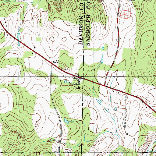Topographic Map of Siloam Church, NC