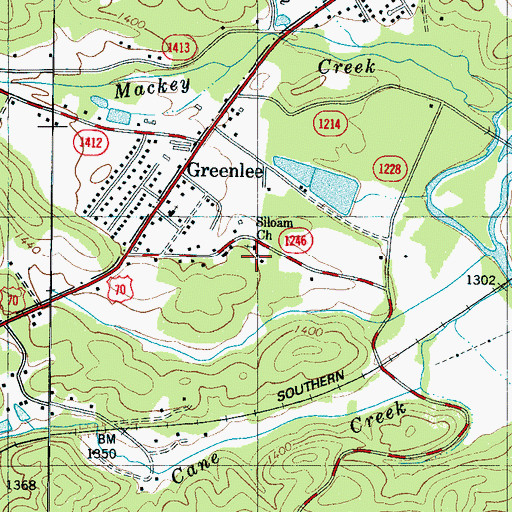 Topographic Map of Siloam Church, NC