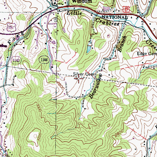 Topographic Map of Silver Cemetery, NC
