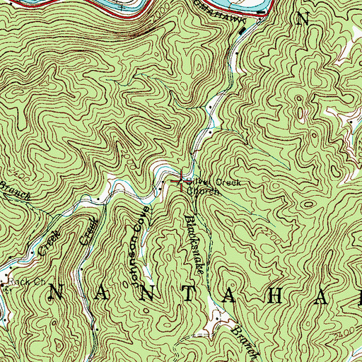 Topographic Map of Silver Creek Church, NC