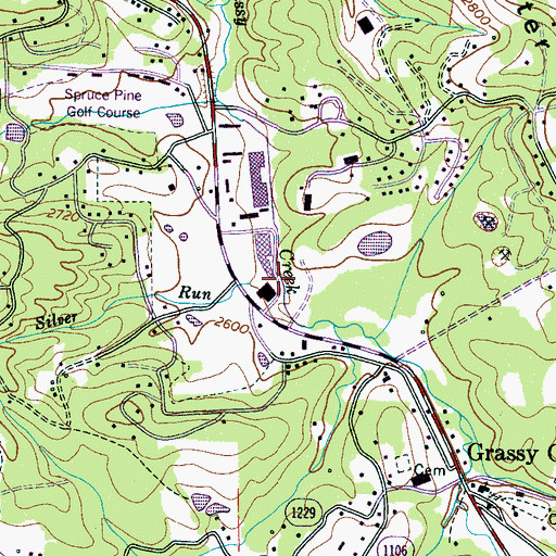 Topographic Map of Silver Run, NC