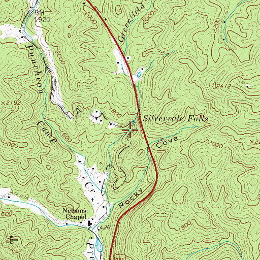 Topographic Map of Silvervale Falls, NC