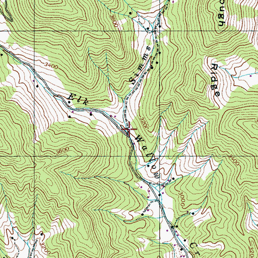 Topographic Map of Simms Fork, NC