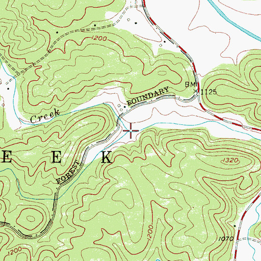 Topographic Map of Simpson Creek, NC