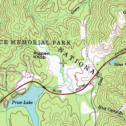 Topographic Map of Sims Creek, NC