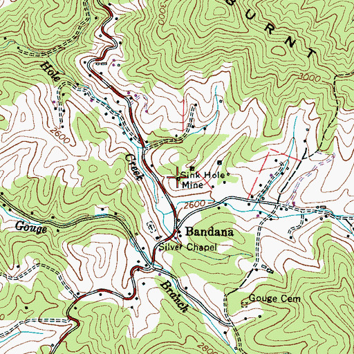 Topographic Map of Sink Hole Mine, NC