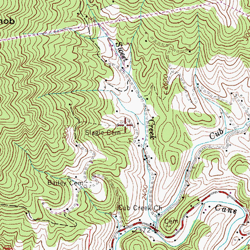Topographic Map of Slagle Cemetery, NC