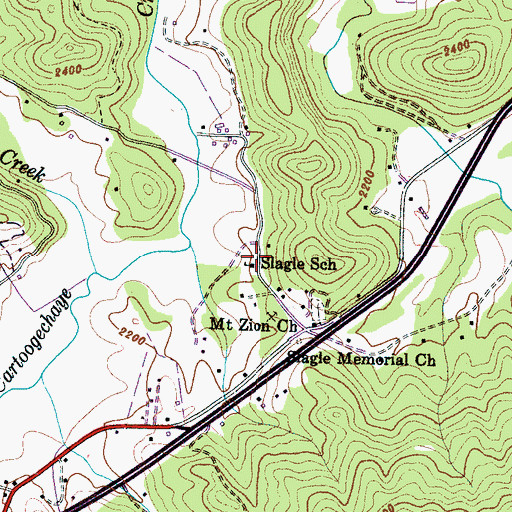 Topographic Map of Slagle School, NC