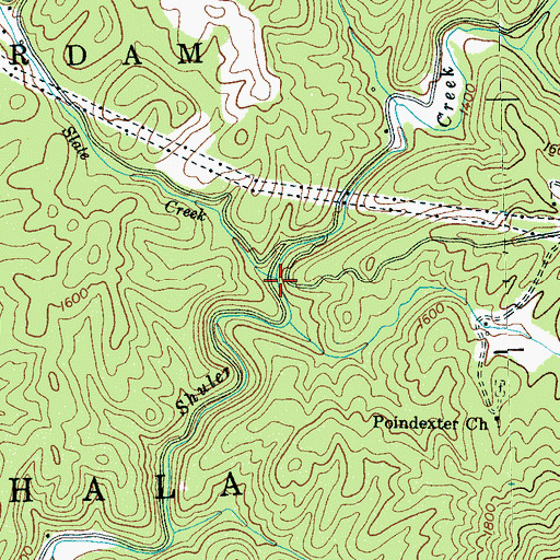 Topographic Map of Slate Creek, NC