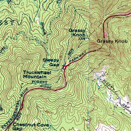 Topographic Map of Sleepy Gap, NC