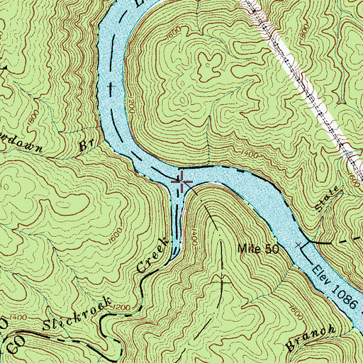 Topographic Map of Slickrock Creek, NC