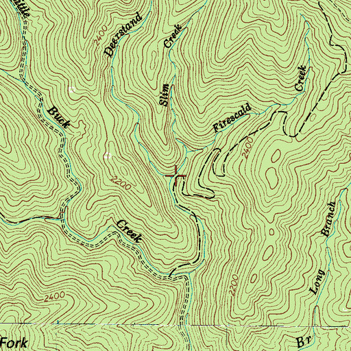 Topographic Map of Slim Creek, NC