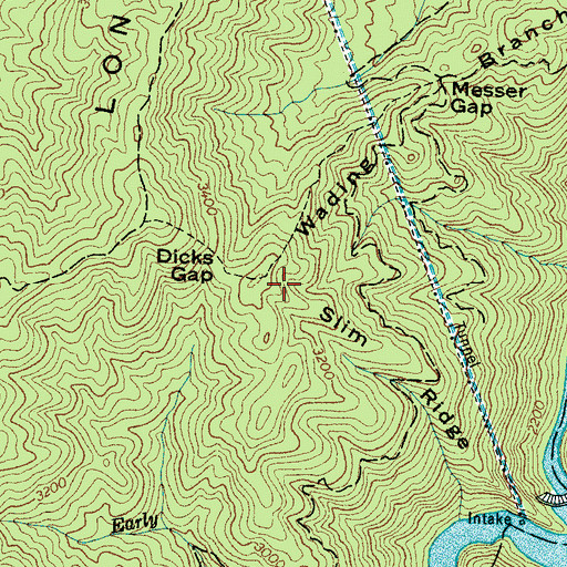 Topographic Map of Slim Ridge, NC