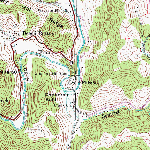 Topographic Map of Slippery Hill Cemetery, NC