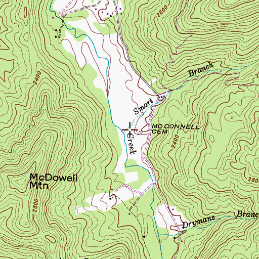 Topographic Map of Smart Branch, NC