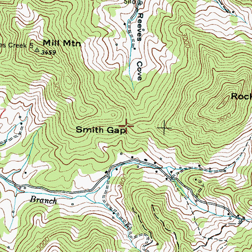 Topographic Map of Smith Gap, NC