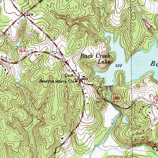 Topographic Map of Smyrna Grove Church, NC