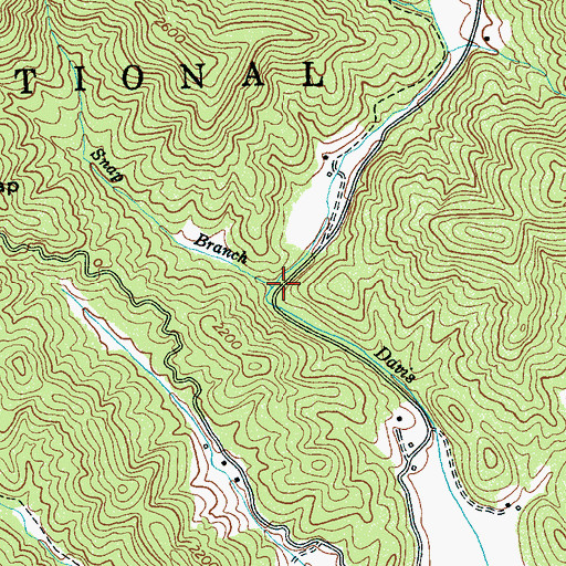 Topographic Map of Snap Branch, NC