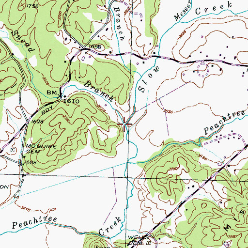 Topographic Map of Snead Branch, NC