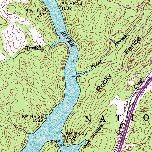 Topographic Map of Sneed Branch, NC