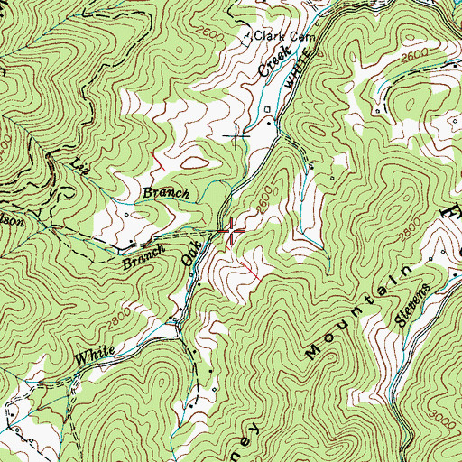 Topographic Map of Snelson Branch, NC