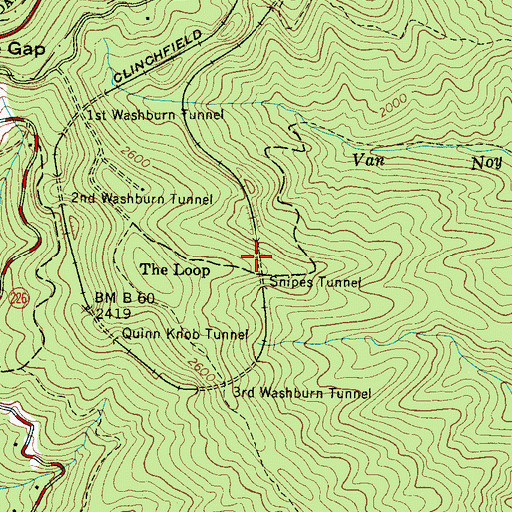 Topographic Map of Snipes Tunnel, NC