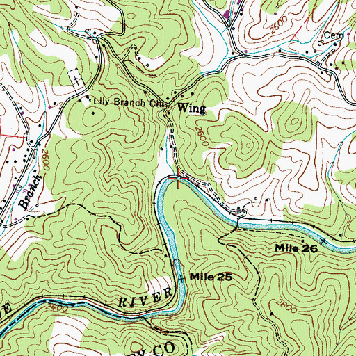 Topographic Map of Snow Creek, NC