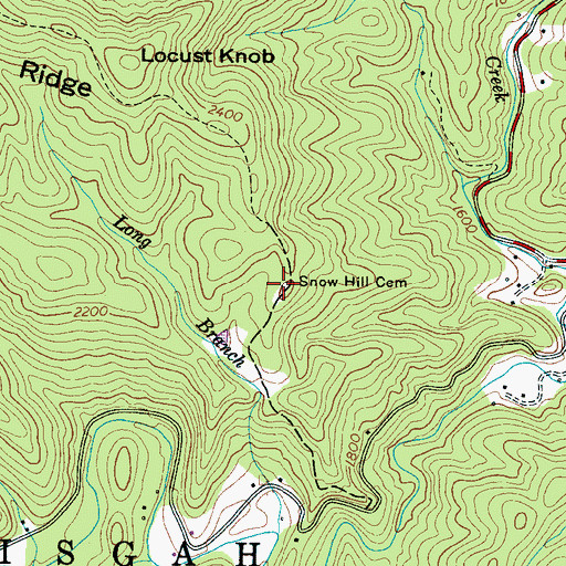 Topographic Map of Snow Hill Cemetery, NC