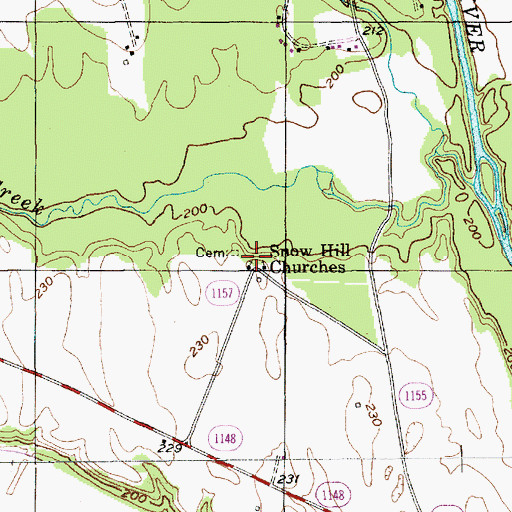 Topographic Map of Snow Hill Church, NC