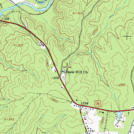 Topographic Map of Snow Hill Church, NC