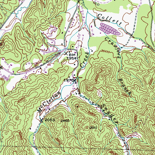Topographic Map of Snyder Creek, NC