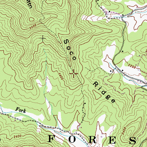 Topographic Map of Soco Ridge, NC