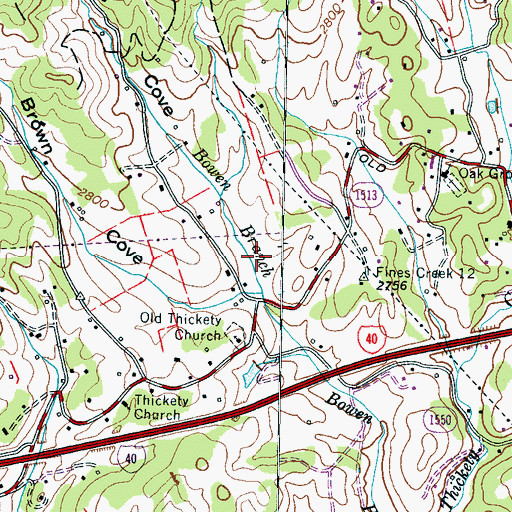 Topographic Map of Sorrels Cove, NC