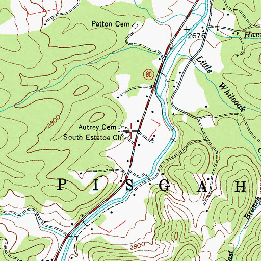 Topographic Map of South Estatoe Church, NC