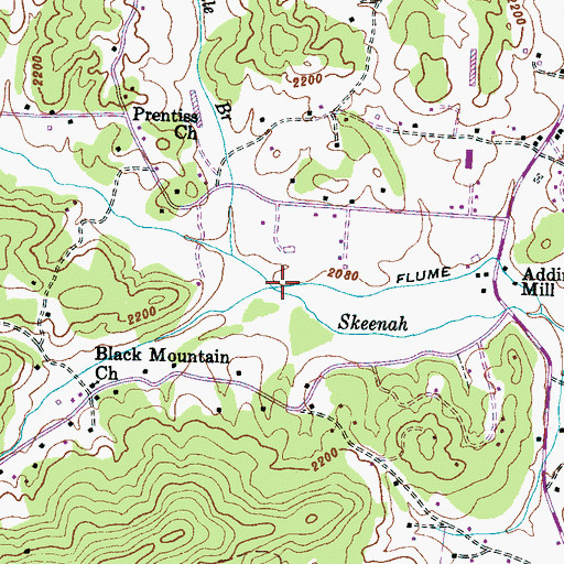Topographic Map of South Fork Skeenah Creek, NC