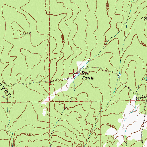 Topographic Map of Red Tank, AZ
