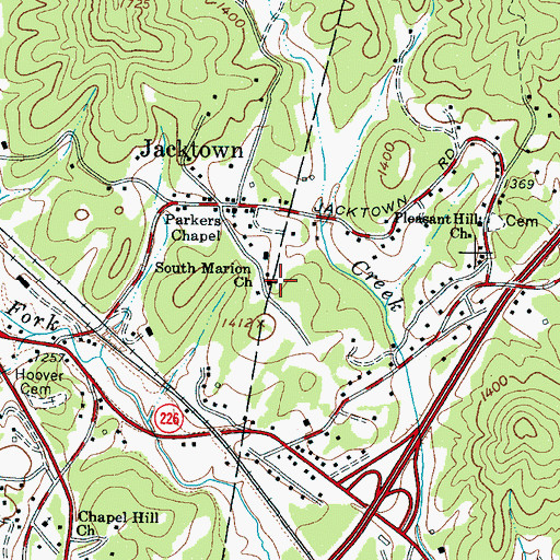 Topographic Map of South Marion Church, NC