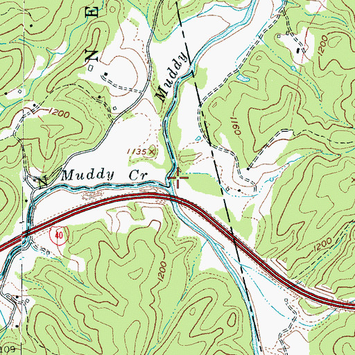 Topographic Map of South Muddy Creek, NC