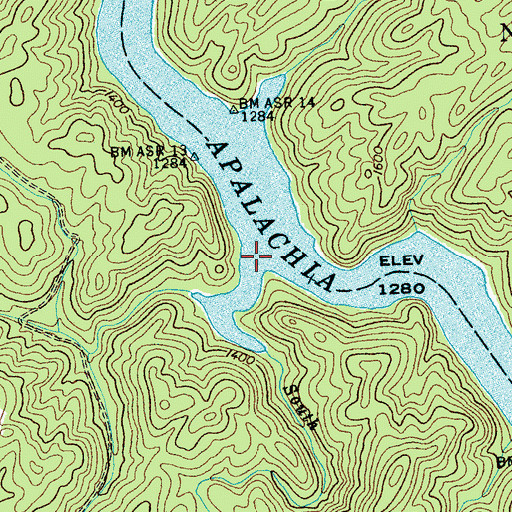 Topographic Map of South Shoal Creek, NC