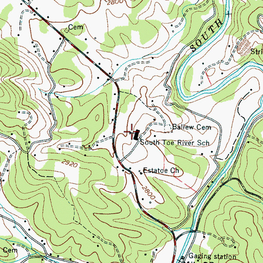 Topographic Map of South Toe River School, NC