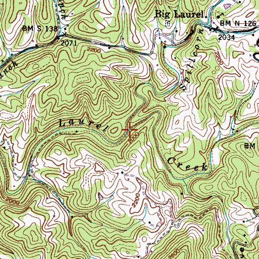 Topographic Map of Spillcorn Creek, NC