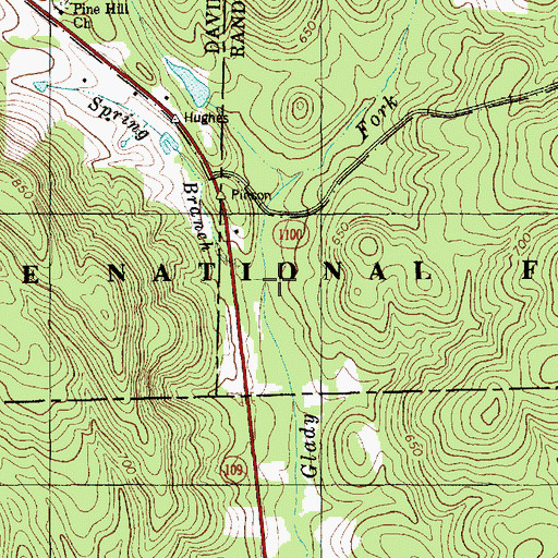 Topographic Map of Spring Branch, NC